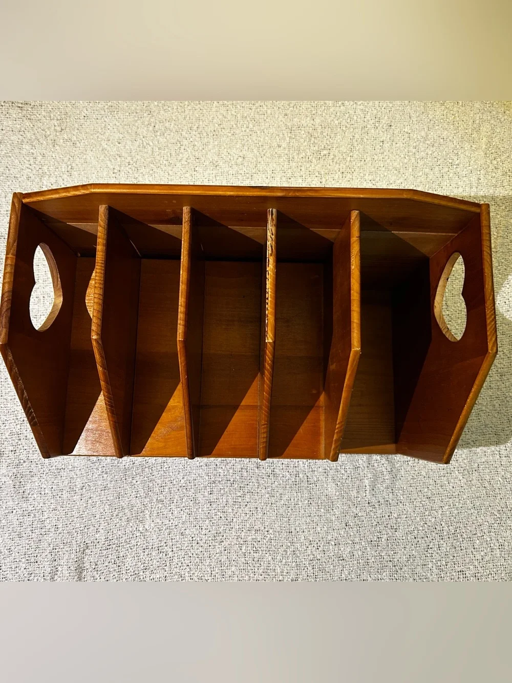 Vintage Wooden Desk Organizer with Heart Drawer and Sides